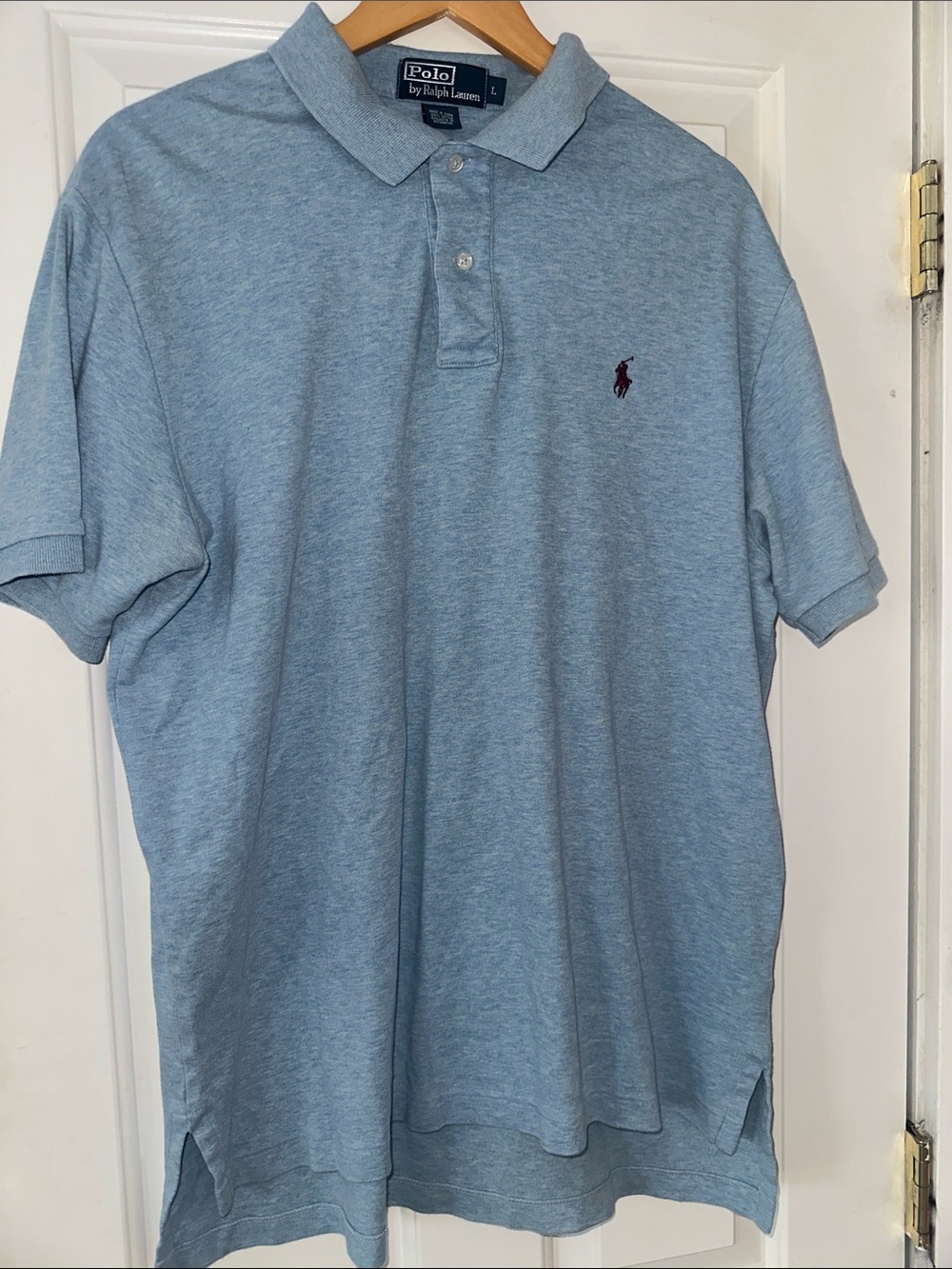 Polo by Ralph Lauren Heather Light Blue Short-Sleeve Polo with Embroidered Pony